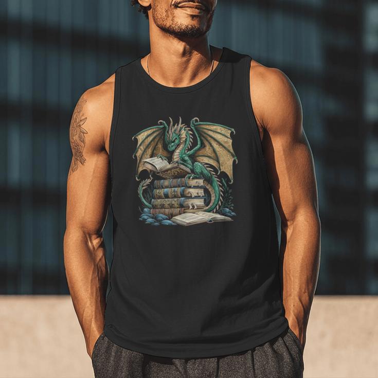 Bookworm Dragons Reading Book Dragons And Books Men Tank Top