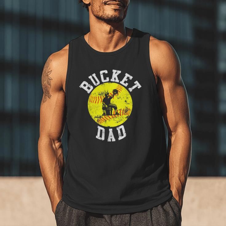 Bucket Dad Softball Dad Baseball Father's Coach Men Tank Top