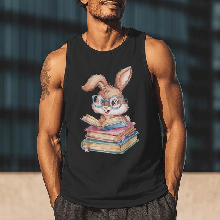Bunny Rabbit Reading Books Rabbit Books Bunny Reader Men Tank Top