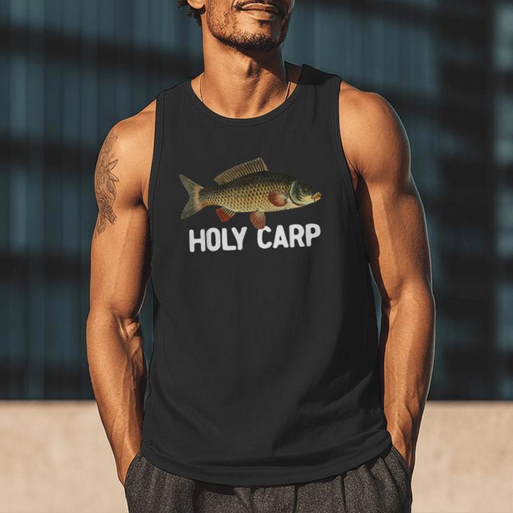 Carp Fish Pun Fishing Trip Fisherman Dad Holy Carp Men Tank Top