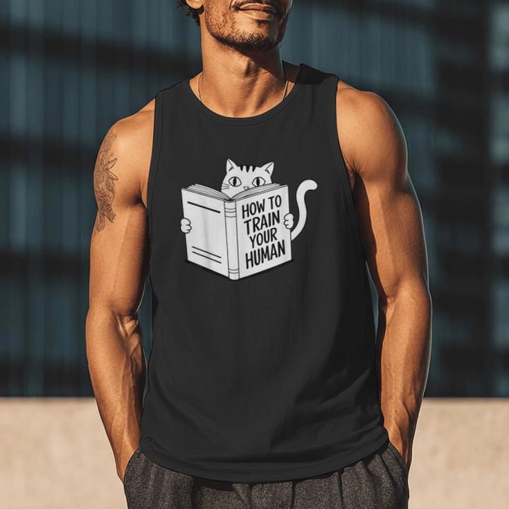 Cat Book Humor How To Train Your Human Men Tank Top Cat Book Humor How To Train Your Human Men Tank Top