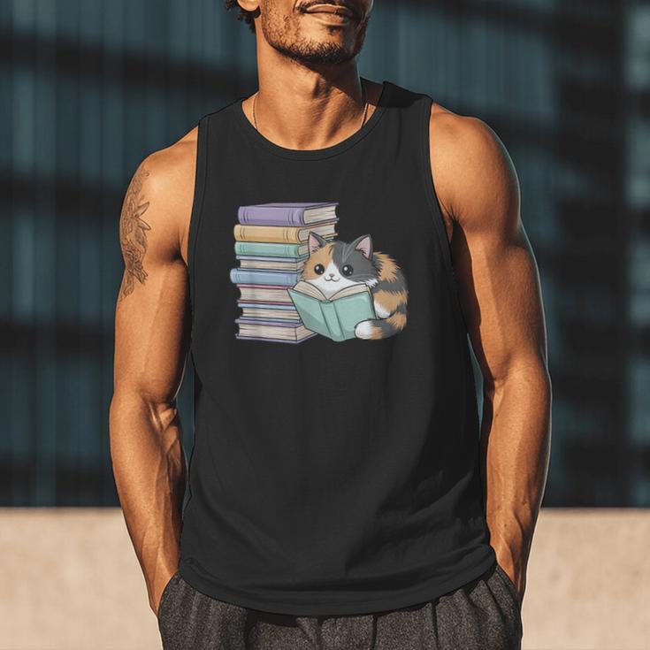 Cat On Books Pets Cats Reading Book Nerd Read Reader Bookcat Men Tank Top Cat On Books Pets Cats Reading Book Nerd Read Reader Bookcat Men Tank Top