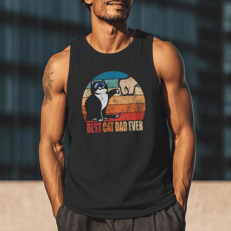 Cat Loving Daddy Fathers Day Mens None Best Cat Dad Ever Paw Fist Bump Fathers Day TeeShirt Small US Men Tank Top