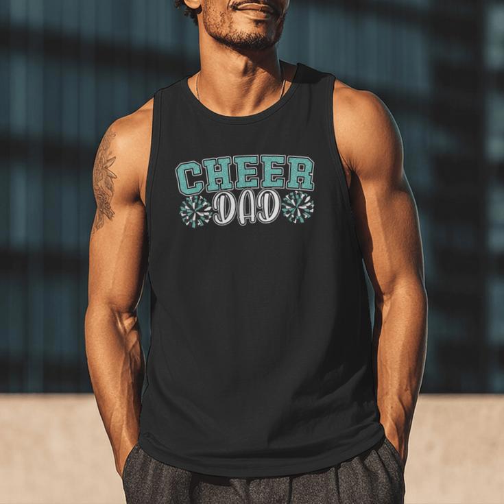 Cheer Dad My Favorite Cheerleader Calls Me Dad Teal Blue Men Tank Top
