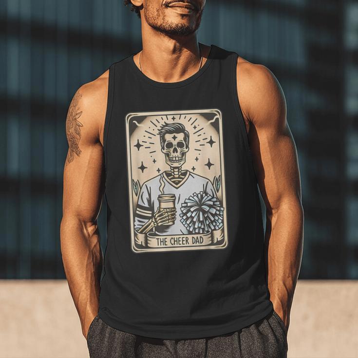 Cheer Dad Tarot Card Skeleton Cheerleading Fathers Day Men Tank Top