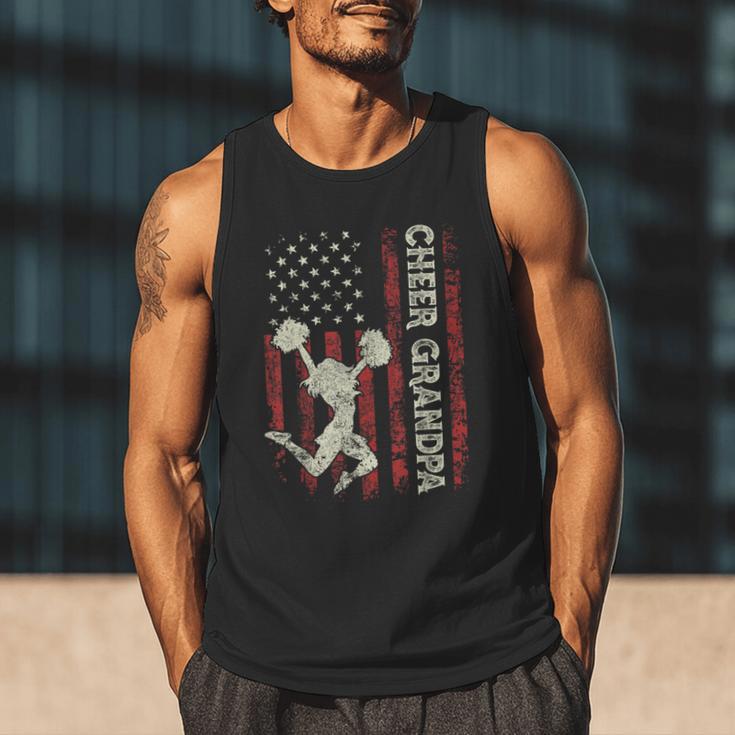 Cheer Grandpa US Flag Dad Patriotic Cheerleader Fathers Day Men Tank Top