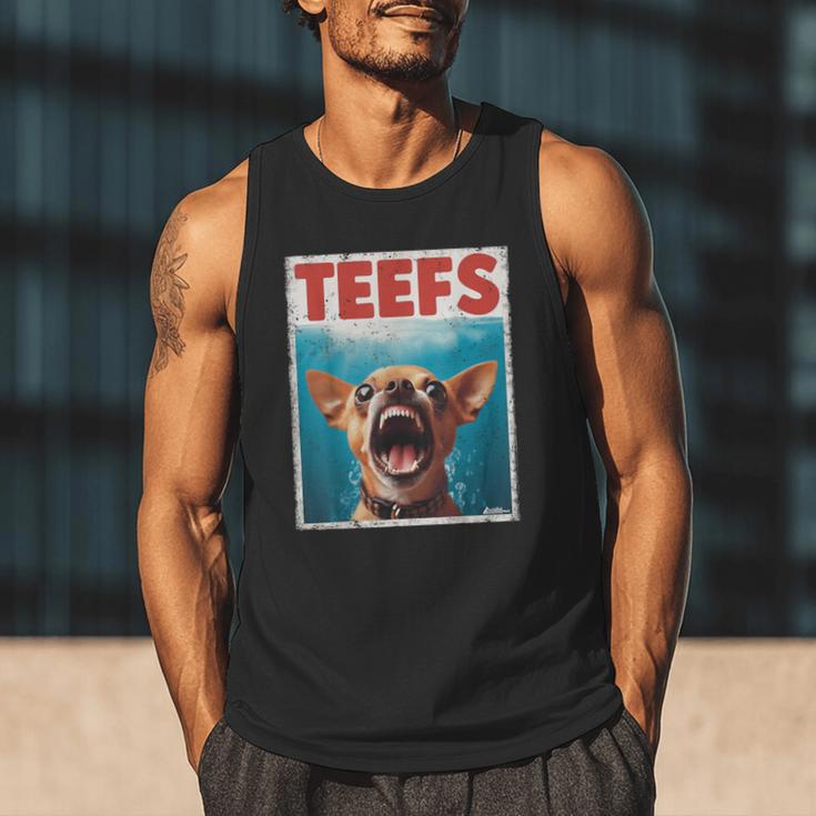 Chihuahua Teefs Top Teeth Chi Jowls Paws Dog Mom Dad Men Tank Top