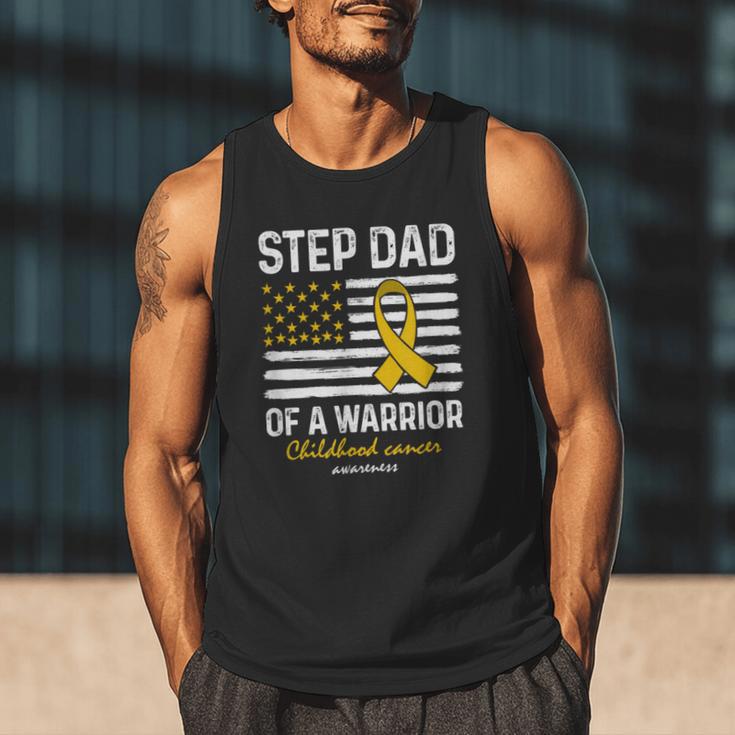Childhood Cancer Survivor Support Step Dad Of A Warrior Men Tank Top