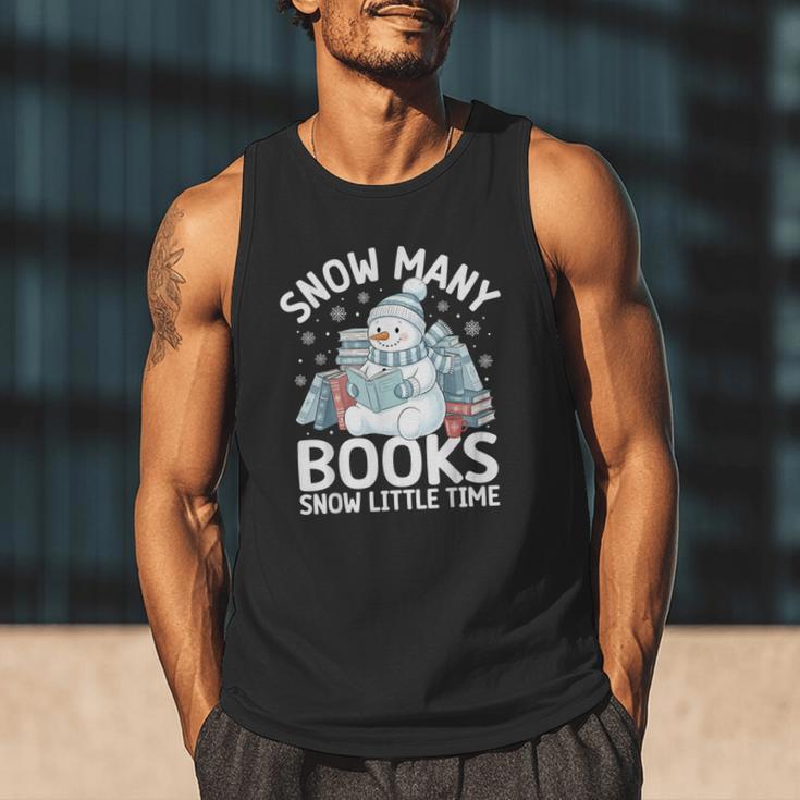 Christmas Reading Snowman So Many Books Men Women Kids Men Tank Top