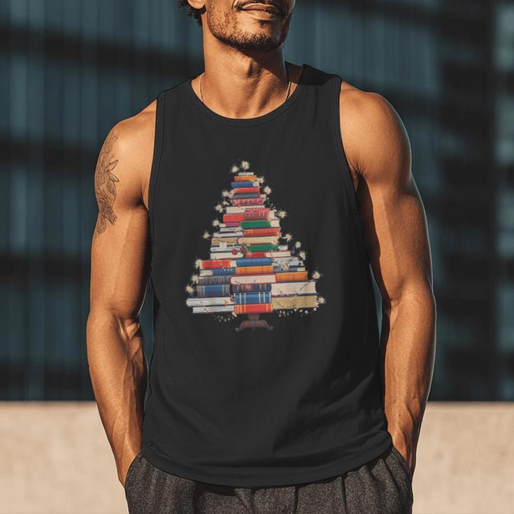 Christmas Tree Book Bookworm Men Tank Top
