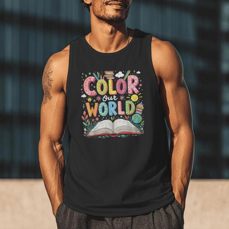 Color Our World Book Reading Program 2026 Summer Men Tank Top