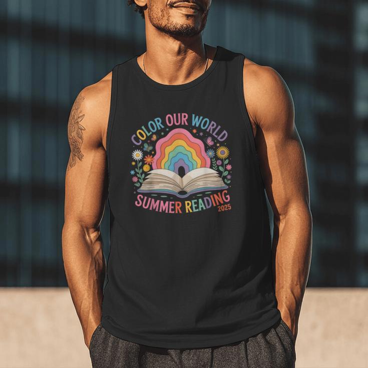 Color Our World Summer Reading 2025 Rainbow Art Book Men Tank Top