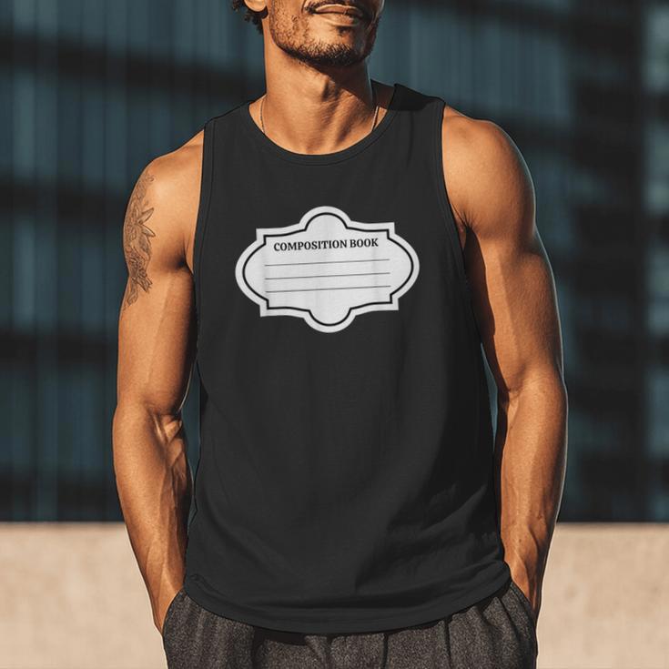Composition Book Notebook Teacher's Halloween Group Costume Men Tank Top