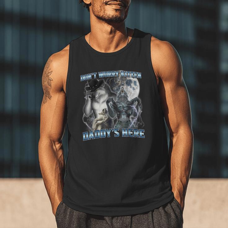 Cool Alpha Wolf Meme Don't Worry Kitten Daddy's Here Men Tank Top