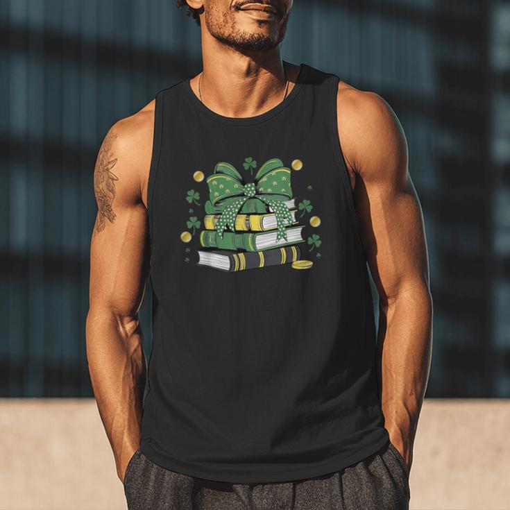 Coquette Bow Books St Patrick's Shamrock Bookworm Librarian Men Tank Top Coquette Bow Books St Patrick's Shamrock Bookworm Librarian Men Tank Top