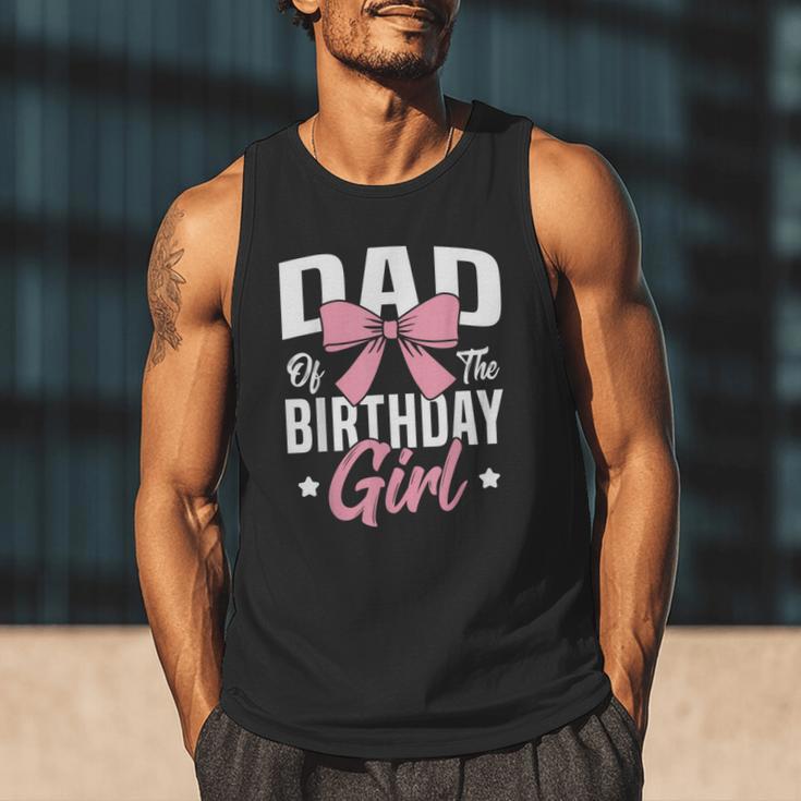 Coquette Pink Bow Men Dad Of The Birthday Girl Men Tank Top