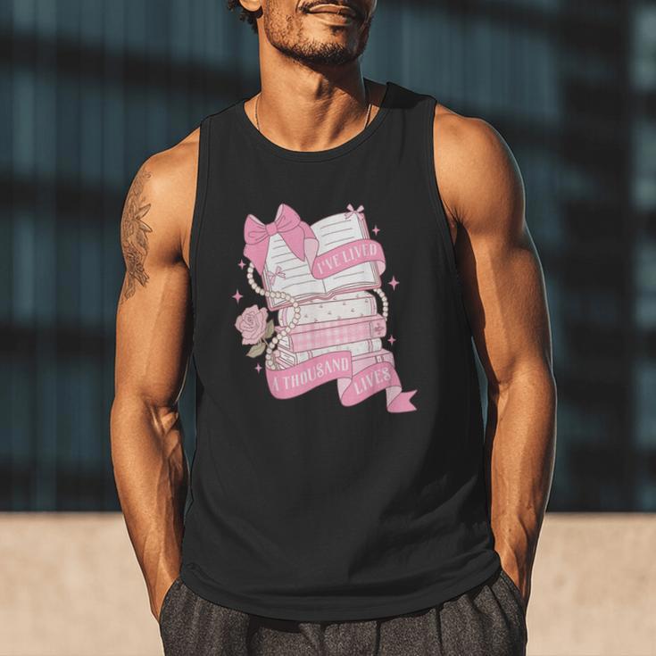 Coquette Reading Book Lover Pink Bow Bookish Mom & Daughter Men Tank Top