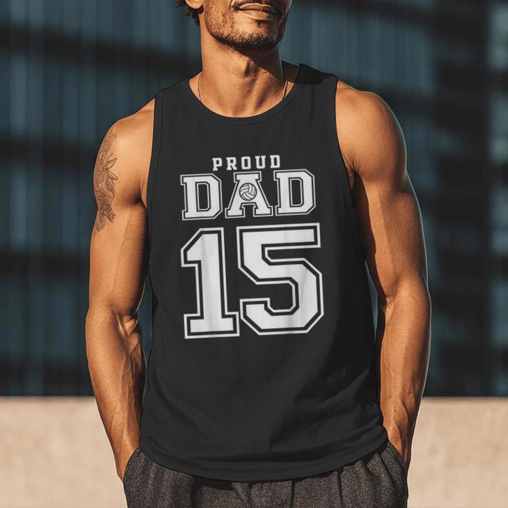 Custom Proud Volleyball Dad Number 15 Personalized For Men Men Tank Top