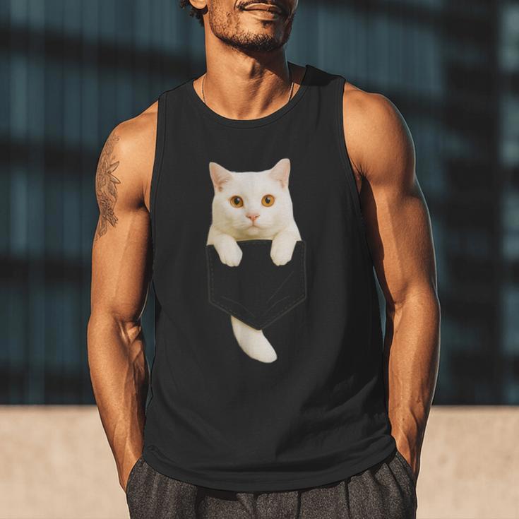 Cute Cat Pocket Cat Mom Cat Dad Cat Lover Men Tank Top
