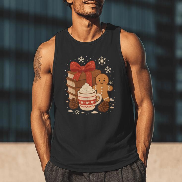 Cute Christmas Books Gingerbread Xmas Book Lover Teacher Men Tank Top Cute Christmas Books Gingerbread Xmas Book Lover Teacher Men Tank Top