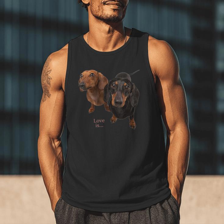 Dachshund Shirt Doxie Mom Dad Love Wiener Dog Puppy Cute Tee Men Tank Top