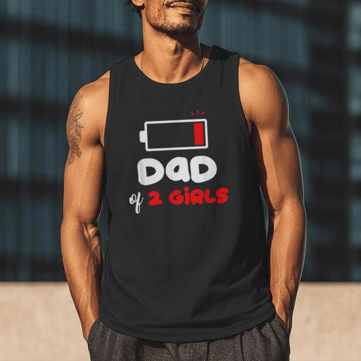 Dad Of 2 Girls Low Battery Daddy Of Two Girls Father Men Tank Top