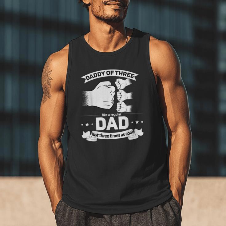 Dad Of 3 Cool Daddy Of Three Fathers Day Dad Of Three Men Tank Top