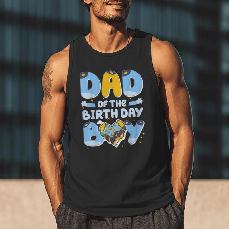 Dad Of The Birthday Boy Blue Dog Family Matching Men Tank Top