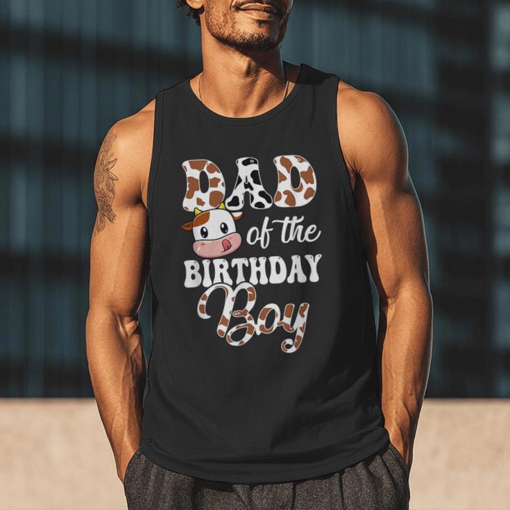 Dad Of The Birthday Boy Cow Farm 1St Birthday Boy Men Tank Top