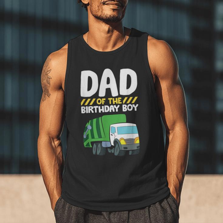 Dad Of The Birthday Boy Garbage Truck Birthday Party Men Tank Top