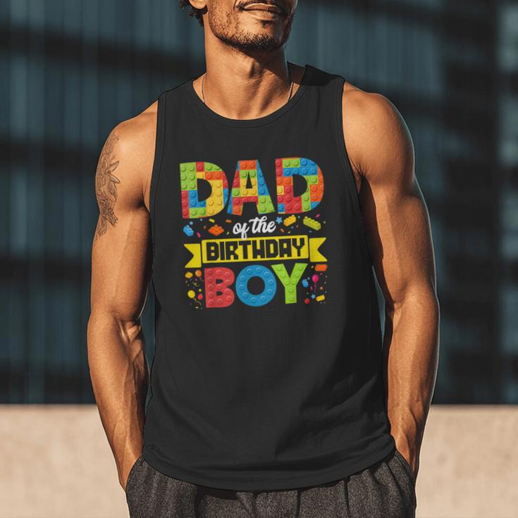 Dad Of The Birthday Boy Master Builder Kids Building Blocks Men Tank Top