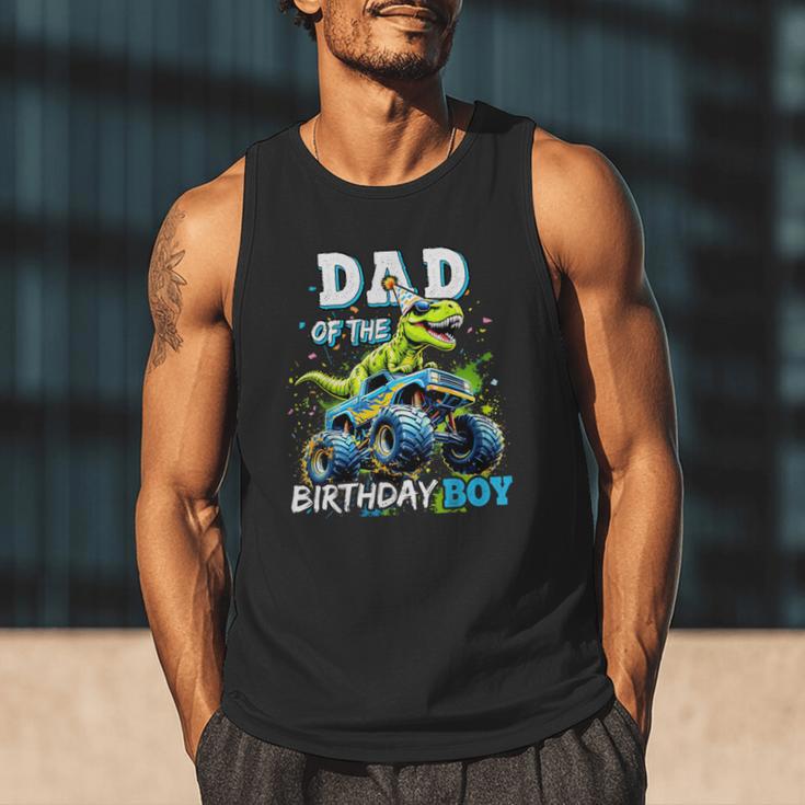 Dad Of The Birthday Boy Monster Truck Dinosaur PartyRex Men Tank Top