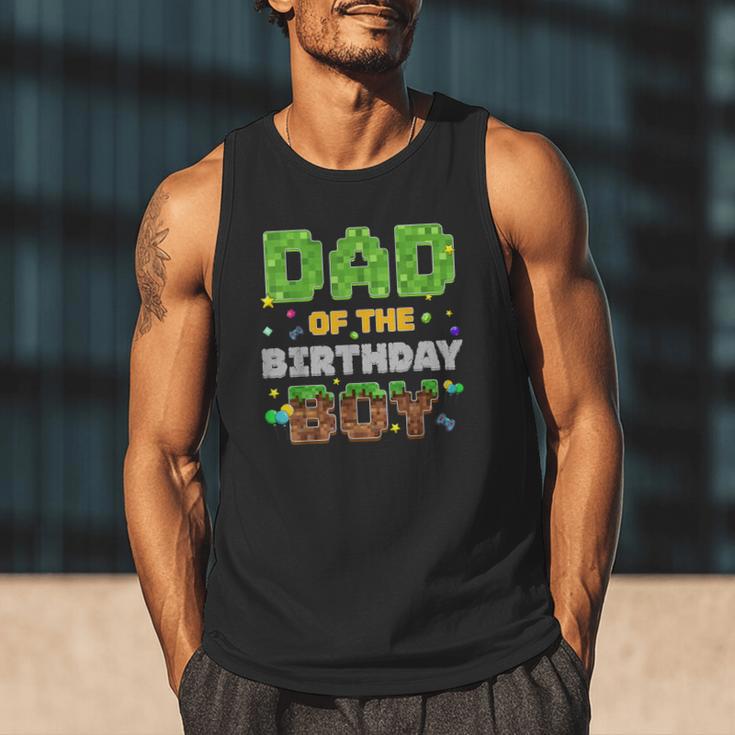 Dad Of The Birthday Boy Pixel Gamer Party Matching Family Men Tank Top