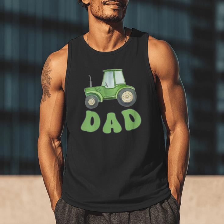 Dad Of The Birthday Boy Tractor Farm Trucks Family Party Men Tank Top