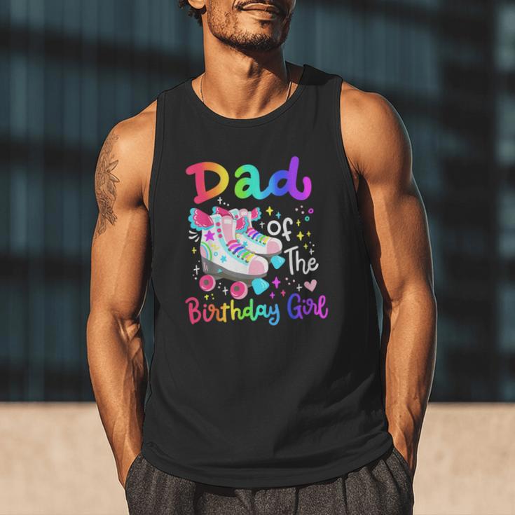 Dad Of The Birthday Girl Skater Roller Skate Family Party Men Tank Top