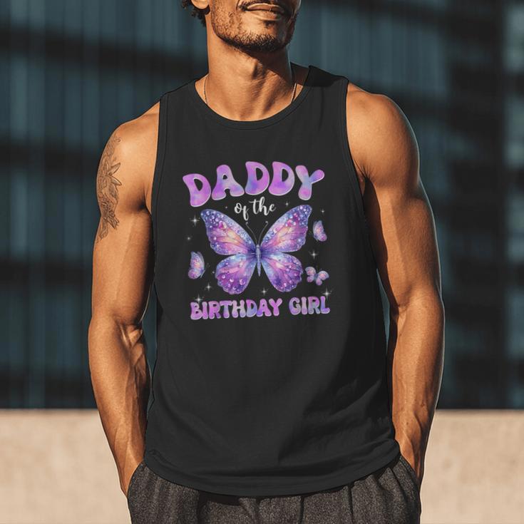 Dad Of The Birthday Girl Tie Dye Butterfly Birthday Family Men Tank Top