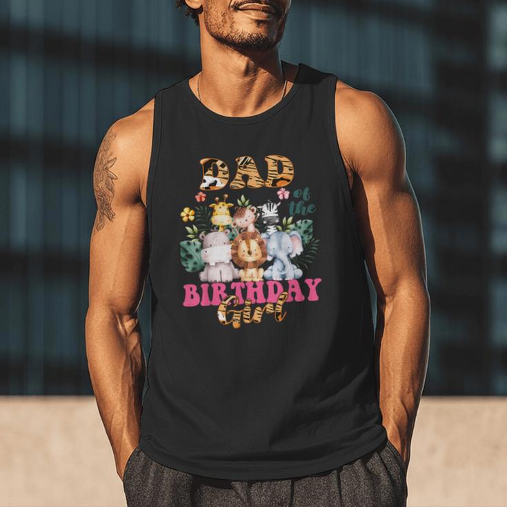 Dad Of The Birthday Girl Zoo Theme Animal Party Safari Cool Men Tank Top