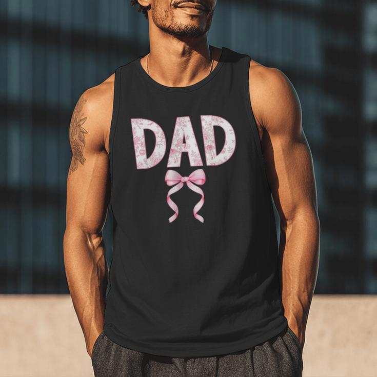 Dad Birthday Squad Matching Coquette Bow Family Party Men Tank Top