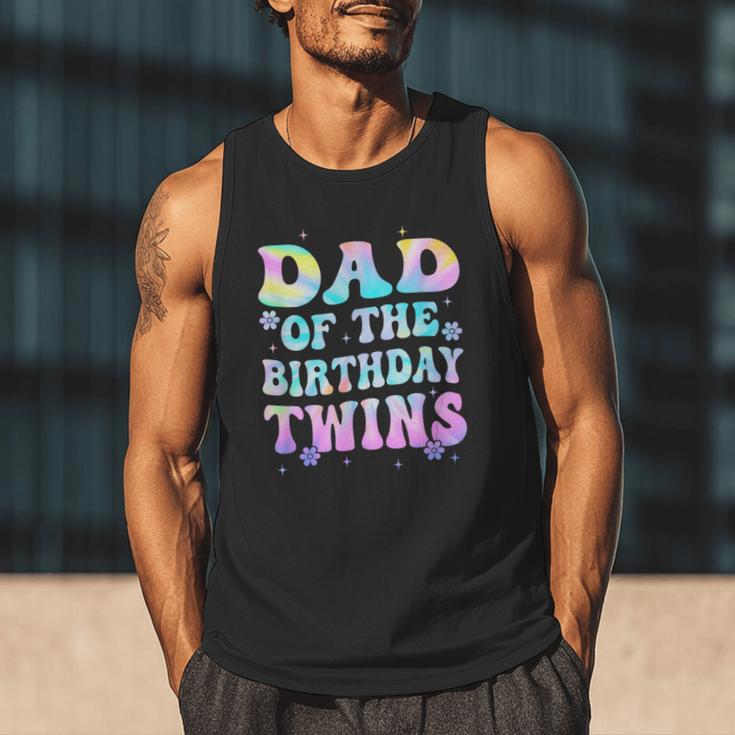 Dad Of The Birthday Twins Girls Kids Party Retro Bday Men Tank Top