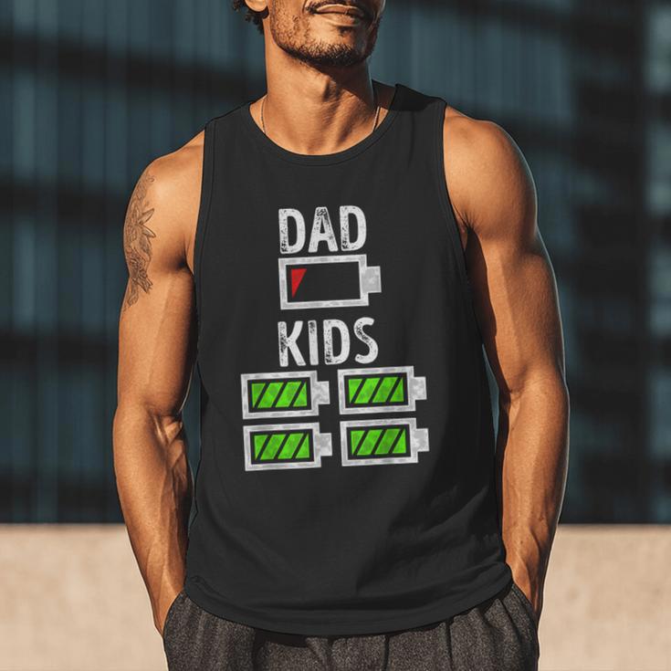 Dad Of Four Low Battery Father Of 4 Kids Dad Men Tank Top Dad Of Four Low Battery Father Of 4 Kids Dad Men Tank Top