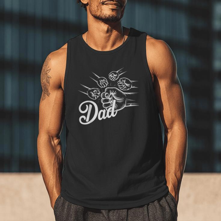 Dad Of Four Toddler Kids Fathers Day Fist Bump Family Men Tank Top Dad Of Four Toddler Kids Fathers Day Fist Bump Family Men Tank Top