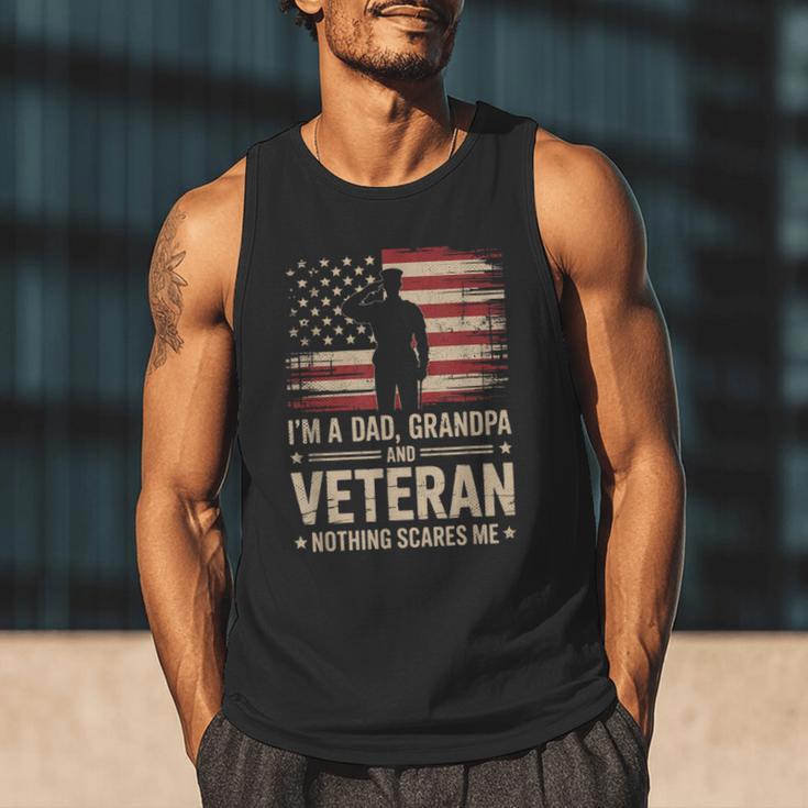 Im A Dad Grandpa And A Veteran Nothing Scares Me Veteran Men Tank Top Im A Dad Grandpa And A Veteran Nothing Scares Me Veteran Men Tank Top