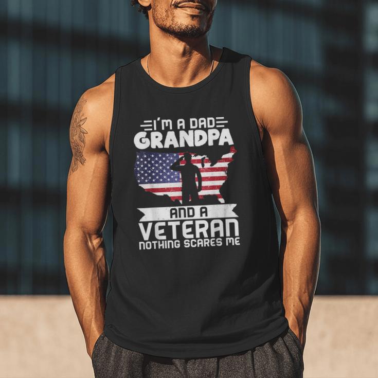 Dad Grandpa Veteran Nothing Scares Patriotic Veterans Day Men Tank Top