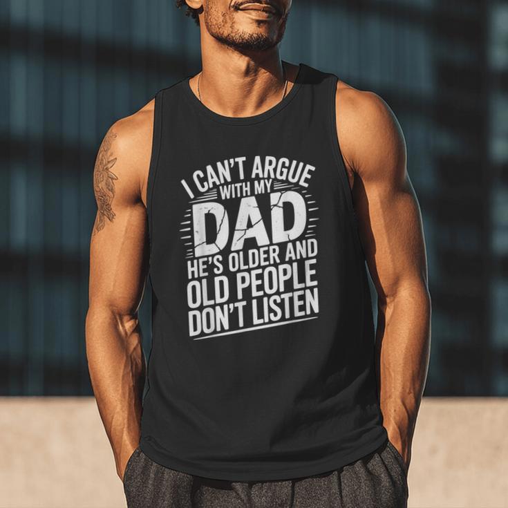 Dad Jokes Can't Argue With My Dad He's Old Retro Humor Men Tank Top