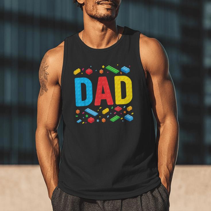 Dad Master Builder Building Bricks Blocks Family Fathers Day Men Tank Top