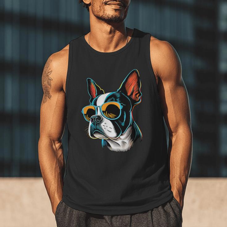 Dad Mom Cool Dog Sunglasses Boston Terrier Men Tank Top Dad Mom Cool Dog Sunglasses Boston Terrier Men Tank Top