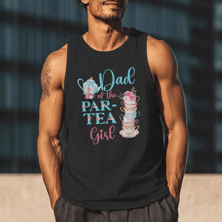 Dad Of The Par-Tea Girl Floral Tea Party Birthday Family Men Tank Top