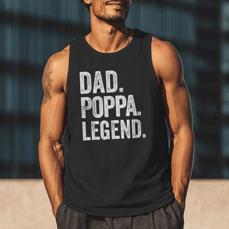 Dad Poppa Legend Vintage Distressed Bold Poppa Graphic Men Tank Top
