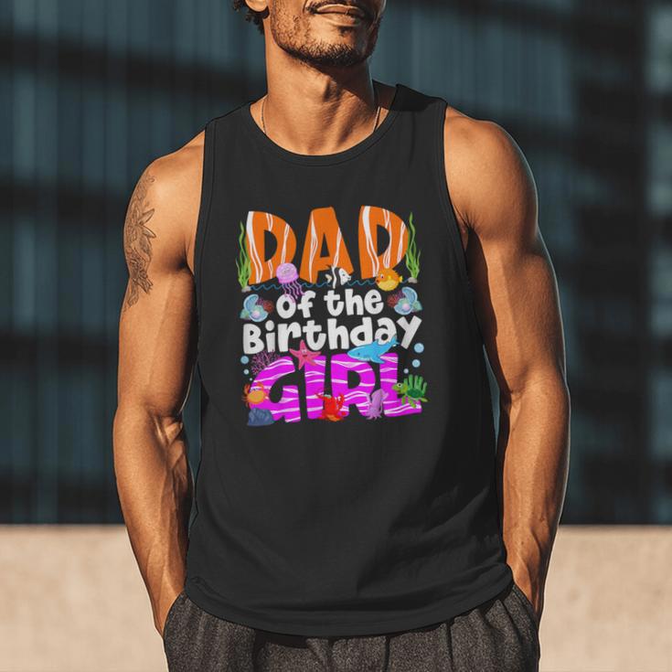 Dad Under Sea Birthday Party Girls Ocean Sea Animals Themed Men Tank Top