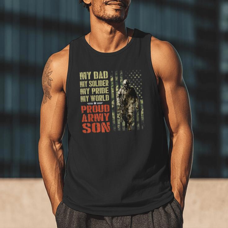 My Dad Is A Soldier Hero Proud Army Son US Military Men Tank Top My Dad Is A Soldier Hero Proud Army Son US Military Men Tank Top